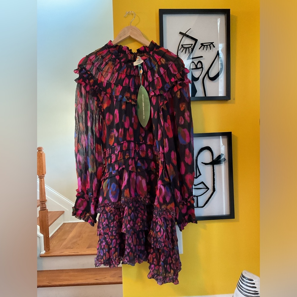 Farm Rio Iridescent Leopard Mini Dress NWT Size XL